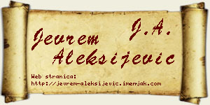 Jevrem Aleksijević vizit kartica